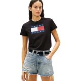 TOMMY HILFIGER TJW REG TJ FLAG SS TEE Kadın T-shirt, Ancient White Tonal, M