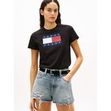 Tommy Hilfiger tjw reg tj flag ss tee Kadın T-Shirts black M