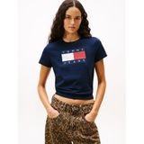 Tommy Hilfiger tjw reg tj flag ss tee Kadın T-Shirts dark night navy M