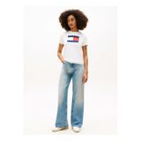 Tommy Hilfiger tjw reg tj flag ss tee Kadın T-Shirts ecru M