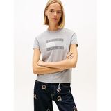 Tommy Hilfiger TJW Regular Flag T-Shirt, S, DW0DW22562, Gri, Kadın
