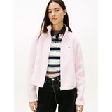 Tommy Hilfiger TJW Regular S-Flag Teddy Sweatshirt, XS, DW0DW21926, Açık Pembe, kadın