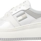 Tommy Hilfiger TJW RETRO BASKET FLATFORM PATENT Kadın Spor Ayakkabı, Beyaz, 41