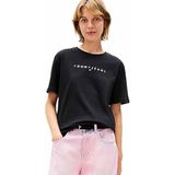 Tommy Hilfiger TJW RLX COLOR LINEAR SS TEE EXT Kadın Kısa Kollu Tişört Black M