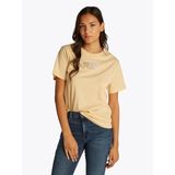 Tommy Hilfiger TJW RLX COLOR VARSITY TEE Kadın T-shirt, Sarı, XS