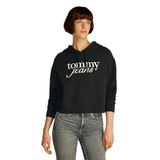 Tommy Hilfiger TJW RLX CRP SCRIPT HOODIE EXT Kadın Sweatshirt, Siyah, L