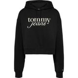 Tommy Hilfiger TJW RLX CRP SCRIPT HOODIE EXT Kadın Sweatshirt, Siyah, XS