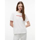 Tommy Hilfiger TJW RLX SCRIPT SS TEE Kadın Kısa Kollu Tişört Ecru M