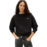 TOMMY HILFIGER TJW RLX SH SILVER SCRIPT CREW Kadın Sweatshirt, Black, M