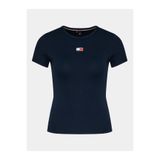 Tommy Hilfiger tjw slim badge rib tee Kadın T-Shirts dark night navy XS