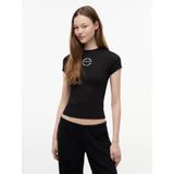 Tommy Hilfiger TJW SLIM ESS LOGO2 RIB TEE EXT T-Shirts Kadın BLACK XL