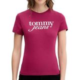 Tommy Hilfiger tjw slim essential logo tee ext Kadın Shirt Brilliant Berry XS