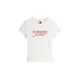 Tommy Hilfiger TJW SLIM ESSENTIAL LOGO TEE EXT Kadın T-shirt, Beyaz, XS
