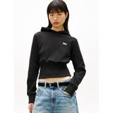 Tommy Hilfiger TJW SLIM SILVER SCRIPT HOODIE Kadın Kapüşonlu Sweatshirt Black S