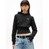 Tommy Hilfiger TJW SLIM SILVER SCRIPT HOODIE Kadın Kapüşonlu Sweatshirt Black XS