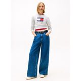 TOMMY HILFIGER TJW SPARKLE FLAG SWEATER EXT Kadın Kazak, Gri, M