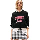 Tommy Hilfiger tjw varsity vneck sweater Kadın Sweatshirt Black M