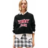 Tommy Hilfiger tjw varsity vneck sweater Kadın Sweatshirt Black S