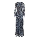 Tommy Hilfiger TJW ZEBRA MAXI KNIT DRESS Kadın Elbise, Mavi, S