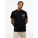 Tommy Hilfiger Tommy Hılfıger Erkek Marka Logolu Günlük Kullanıma Uygun Siyah T-Shirt DM0DM23253 Bds - XL