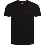 Tommy Hilfiger Tommy Hılfıger Erkek Marka Logolu Günlük Kullanıma Uygun Siyah T-Shirt DM0DM23375 Bds - XL