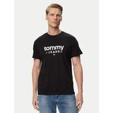 Tommy Hilfiger Tommy Hılfıger Erkek Marka Logolu Günlük Kullanıma Uygun Siyah T-Shirt DM0DM23376 Bds