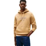 TOMMY HILFIGER TOMMY HILFIGER Erkek Marka Logolu Kapüşonlu Organik Pamuklu Kanguru Ceplli Günlük Kullanıma Uygun Açık Kahverengi Sweatshirt MW0MW40864 GV7