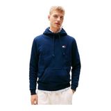 TOMMY HILFIGER TOMMY HILFIGER Erkek Marka Logolu Kapüşonlu Organik Pamuklu Kanguru Ceplli Günlük Kullanıma Uygun Lacivert Sweatshirt DM0DM20258 C1G