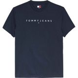 Tommy Hilfiger Tommy Hılfıger Erkek Marka Logolu Organik Pamuklu Bisiklet Yakalı Günlük Kullanıma Uygun Mavi T-Shirt DM0DM20744 C3Q - L.