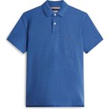 Tommy Hilfiger Tommy Hılfıger Erkek Marka Logolu Organik Pamuklu Polo Yakalı Kısa Kollu Günlük Kullanıma Uygun Şık Görünümlü Galaktik Mavi Polo Yaka T-Shirt MW0MW17770 C4U