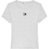 TOMMY HILFIGER TOMMY HILFIGER Kadın Marka Logolu Bisiklet Yakalı Pamuklu Gri T-Shirt DW0DW17881 P08