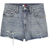 TOMMY HILFIGER TOMMY HILFIGER Kadın Marka Logolu Günlük Kullanıma Uygun Denim Jeans Mavi Şort DW0DW22690 1AB