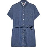 TOMMY HILFIGER TOMMY HILFIGER Kadın Marka Logolu Günlük Kullanıma Uygun Denim Mavi Elbise DW0DW22787 1A5