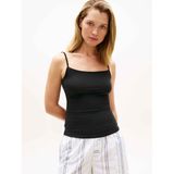 TOMMY HILFIGER TOMMY HILFIGER Kadın Marka Logolu Günlük Kullanıma Uygun Siyah-Beyaz Atlet UW0UW05957 0IN