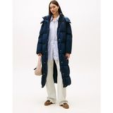 TOMMY HILFIGER TOMMY HILFIGER Kadın Marka Logolu Kapitone Dikişli Kapüşonlu Günlük Kullanıma Uygun Lacivert Mont DW0DW21977 C1G