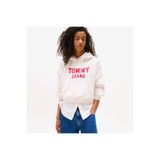 Tommy Hilfiger Tommy Jeans Crop Varsity Kadın Beyaz Hoodie