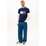 Tommy Hilfiger Tommy Jeans Erkek Tişört DM0DM22645 - XL - İndigo