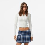 Tommy Hilfiger Tommy Jeans Essential Cardi Kadın Fermuarlı Beyaz Hırka - YBH-Beyaz