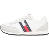 Tommy Hilfiger TOMMY JEANS FLAG RUNNER SNEAKERS Erkek Spor Ayakkabı Ecru 45
