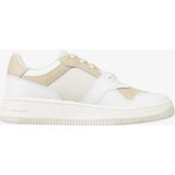 Tommy Hilfiger Tommy Jeans Retro Basket Tonal Deri Kadın Bej Spor Ayakkabı - AB9-Bej