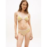 Tommy Hilfiger Triangle Bikini Üstü Beyaz Turuncu, L, UW0UW06447, Beyaz - Turuncu, Kadın