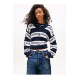 Tommy Hilfiger Triko Kazak, XS, DW0DW21682, Mavi, Kadın