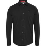 Tommy Hilfiger Uzun Kol Slim Fit Erkek Gömlek Klasik Siyah Renk Tasarım - 2XL
