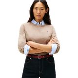 Tommy Hilfiger Wool Cash C-Nk Ls Sweater Kadın Bej Kazak Uzun Kollu - WW0WW47470