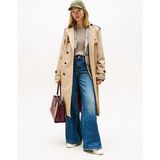 Tommy Hilfiger WW0WW46529AEG Bej Normal Kesim Kruvaze Kadın Montu