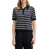 Tommy Hilfiger Yün ve İpek Karışımlı Çizgili Düğmeli Polo Yaka Kazak Bayan KAZAK WW0WW48450 0A6