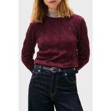 Tommy Hilfiger Yünlü Regular Fit Bisiklet Yaka Örgü Kazak Bayan Kazak WW0WW43586 Xıh - Bordo - XL