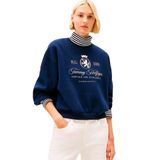 Tommy Hilfiger Yuvarlak Yaka Baskılı Sweatshirt, L, 5003298928, Mavi, kadın