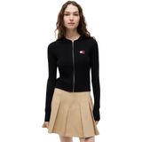 Tommy Hilfiger Zipper Cardigan Kapüşonlu Hırka, XS, DW0DW20974, Black, Kadın