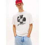 Tommy Jeans Beyaz Erkek Regular Fit Baskılı T-Shirt DM0DM22543YBH Beyaz T-Shirt - XL